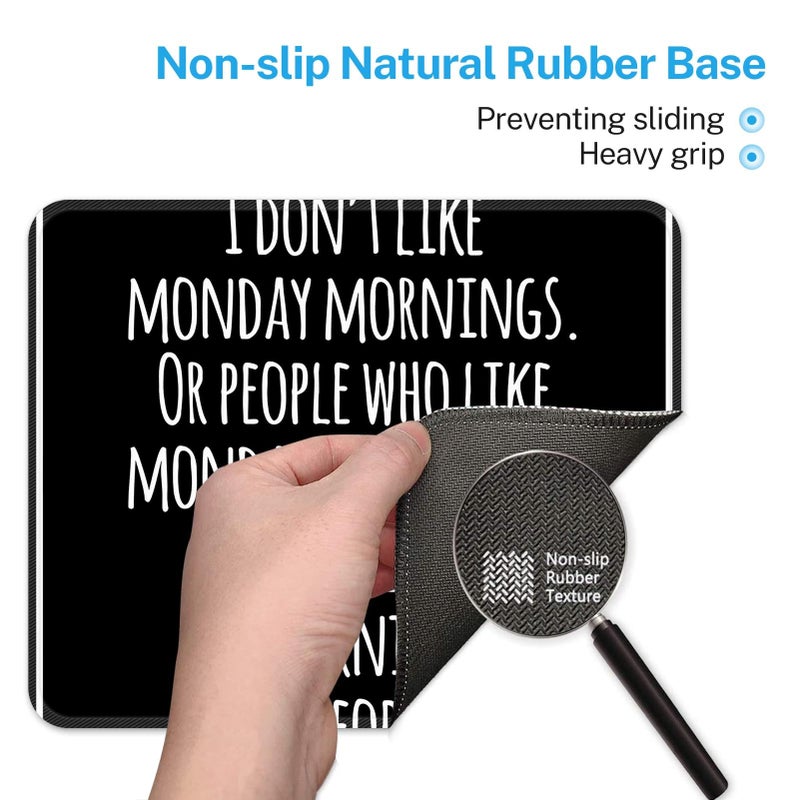 Emvency Mouse Pads Meme Funny Inspirational Quotation Sarcasm Monday Sarcastic Attitude Mousepad 9.5" x 7.9" for Laptop,Desktop Computers Accessories Mini Office Supplies Mouse Mats - Image 5